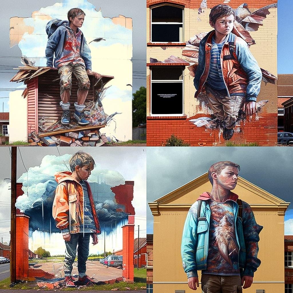 Fintan Magee style, Midjourney V4, render 1 of 4