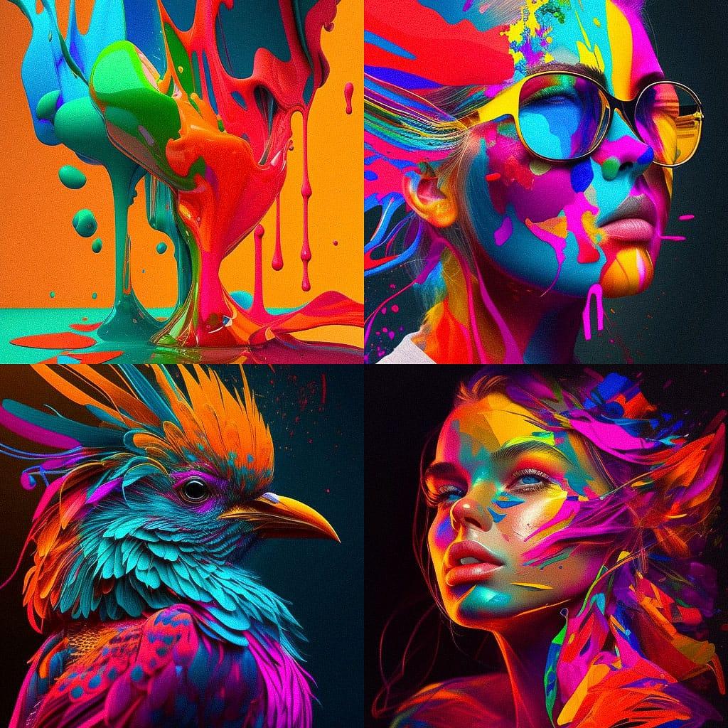 Flashy colors style, Midjourney V4, render 1 of 4