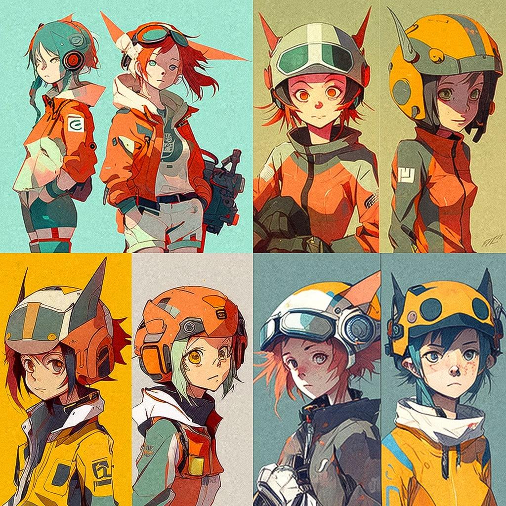 FLCL style, Midjourney V4, render 1 of 4