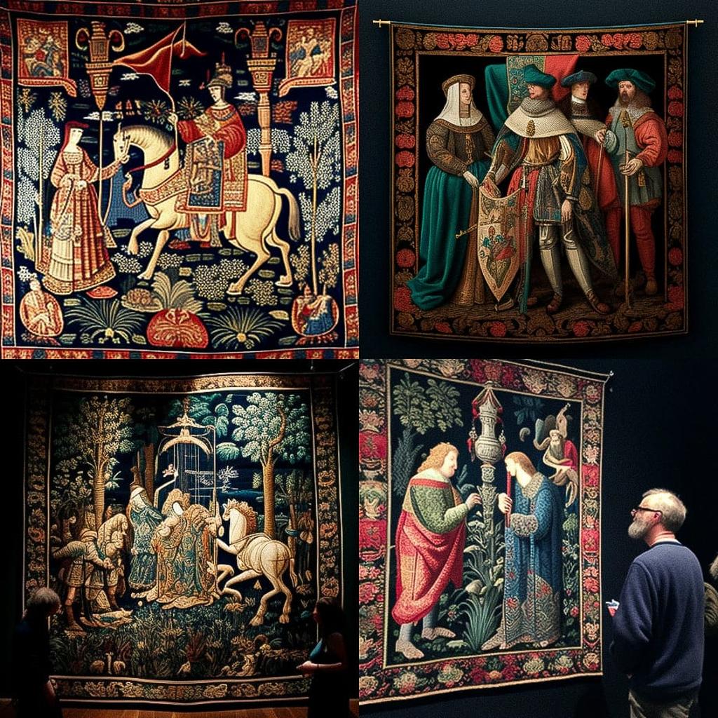 Flemish tapestry style, Midjourney V4, render 1 of 4