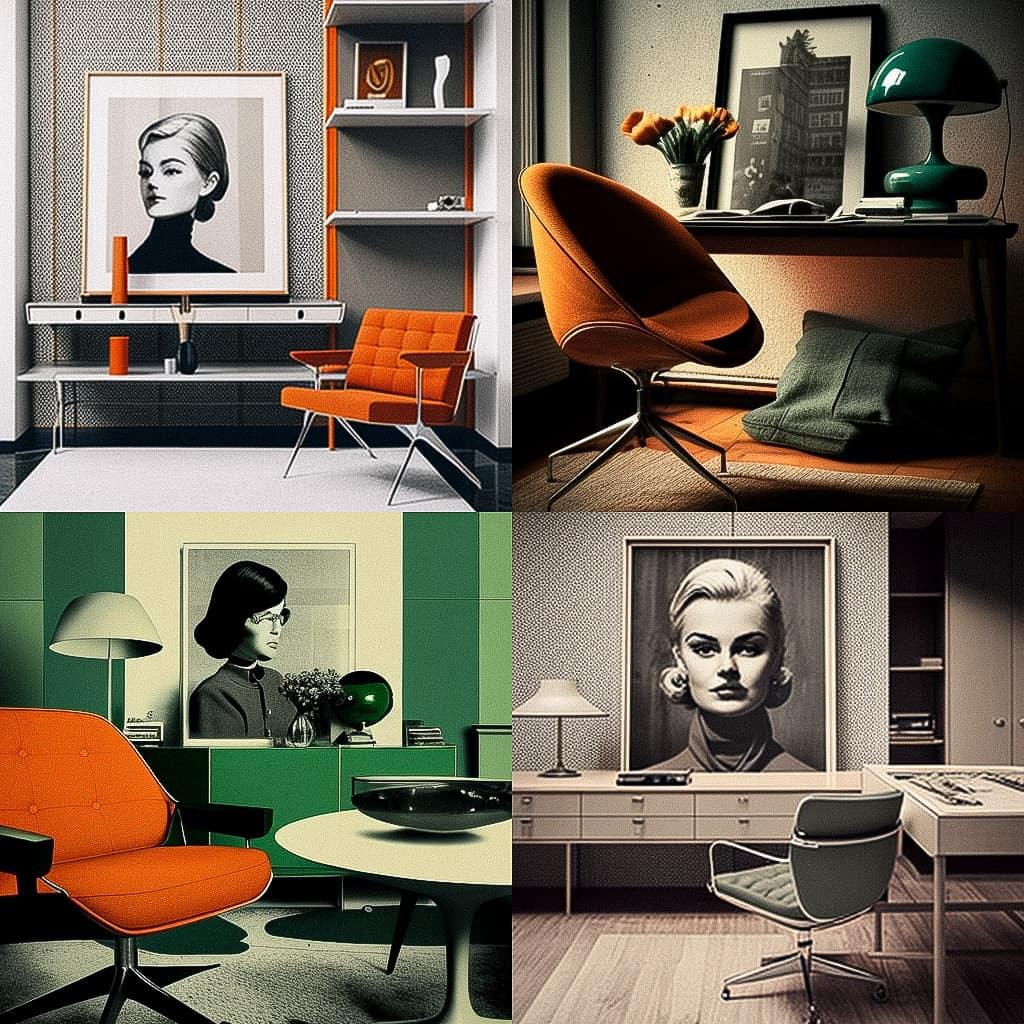 Florence Knoll style, Midjourney V4, render 1 of 4