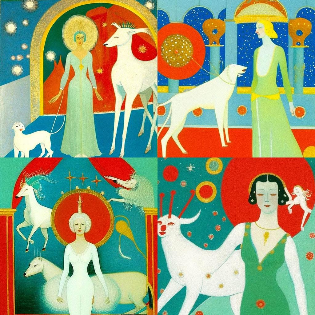 Florine Stettheimer style, Midjourney V4, render 1 of 4