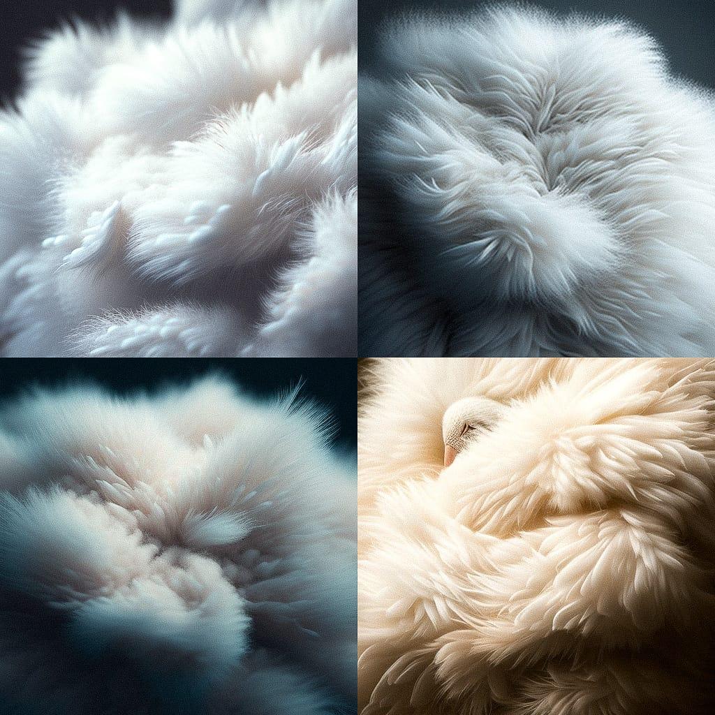 Fluffy texture style, Midjourney V4, render 1 of 4