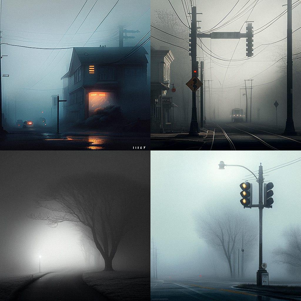 Foggy style, Midjourney V4, render 1 of 4
