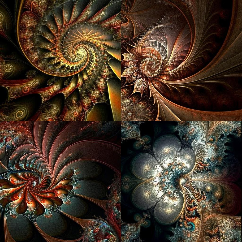 Fractal art style, Midjourney V4, render 1 of 4
