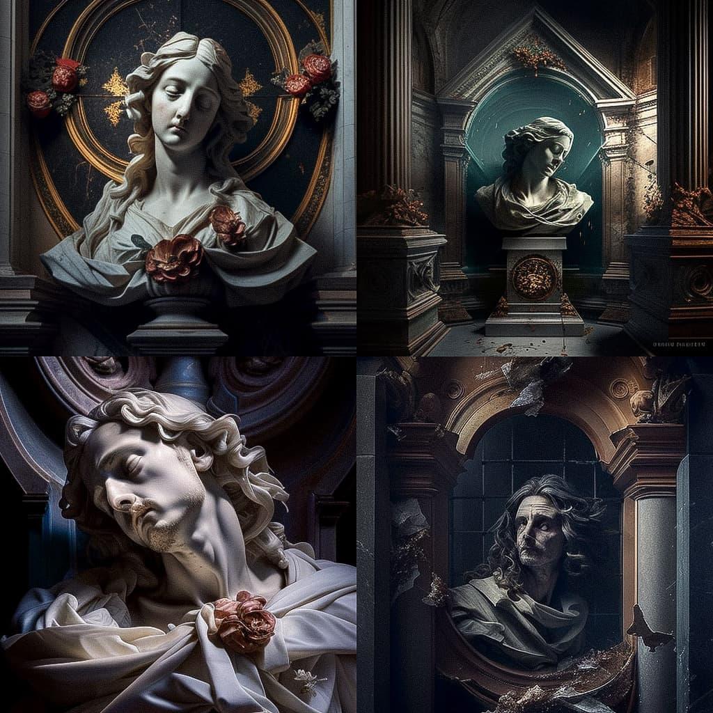 Francesco Borromini style, Midjourney V4, render 1 of 4