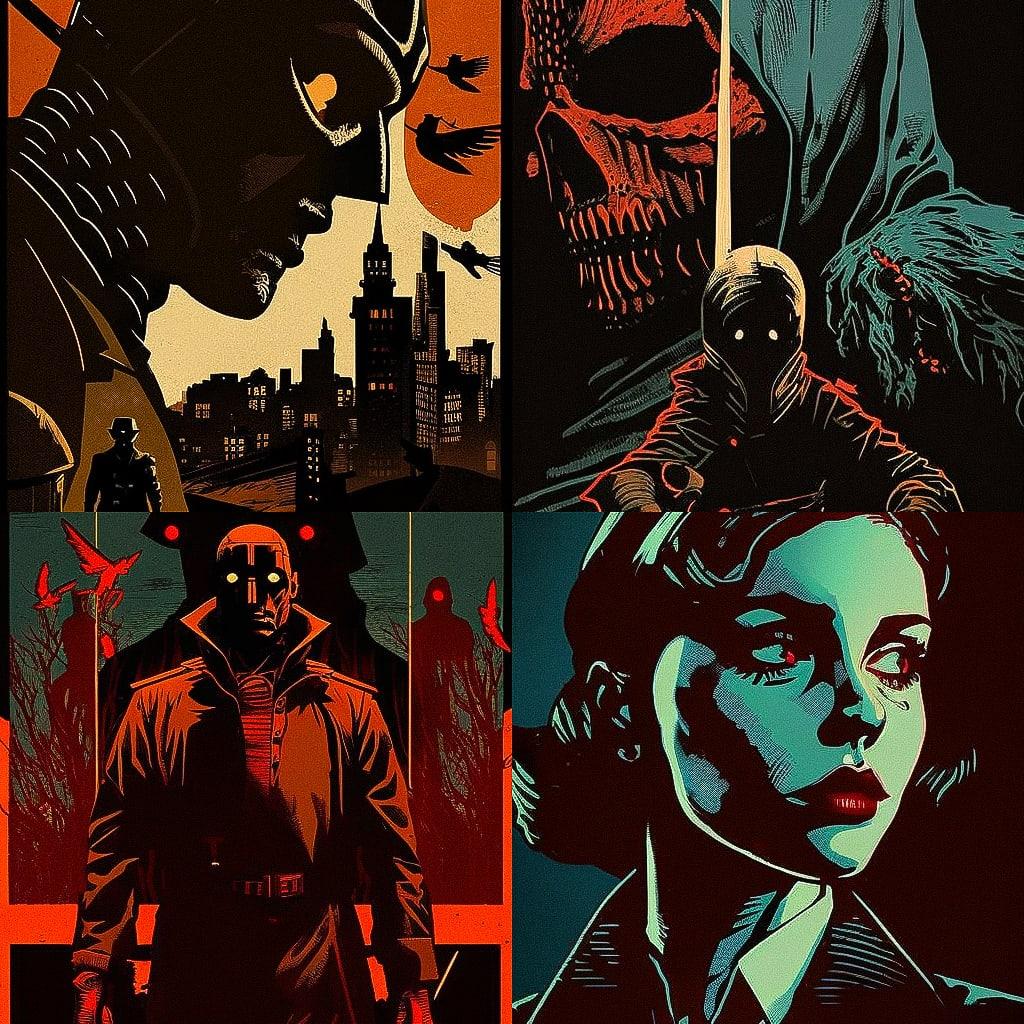 Francesco Francavilla style, Midjourney V4, render 1 of 4