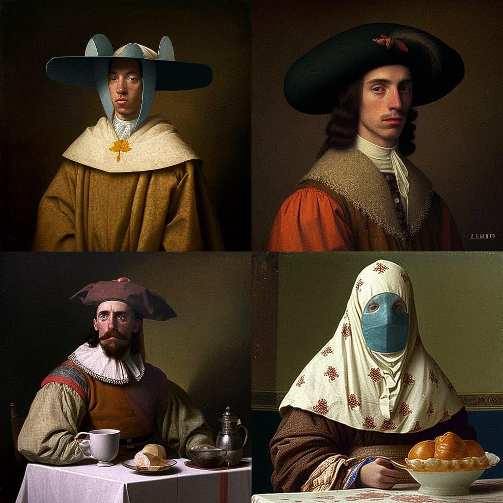 Francisco de Zurbaran style, Midjourney V4, render 1 of 4