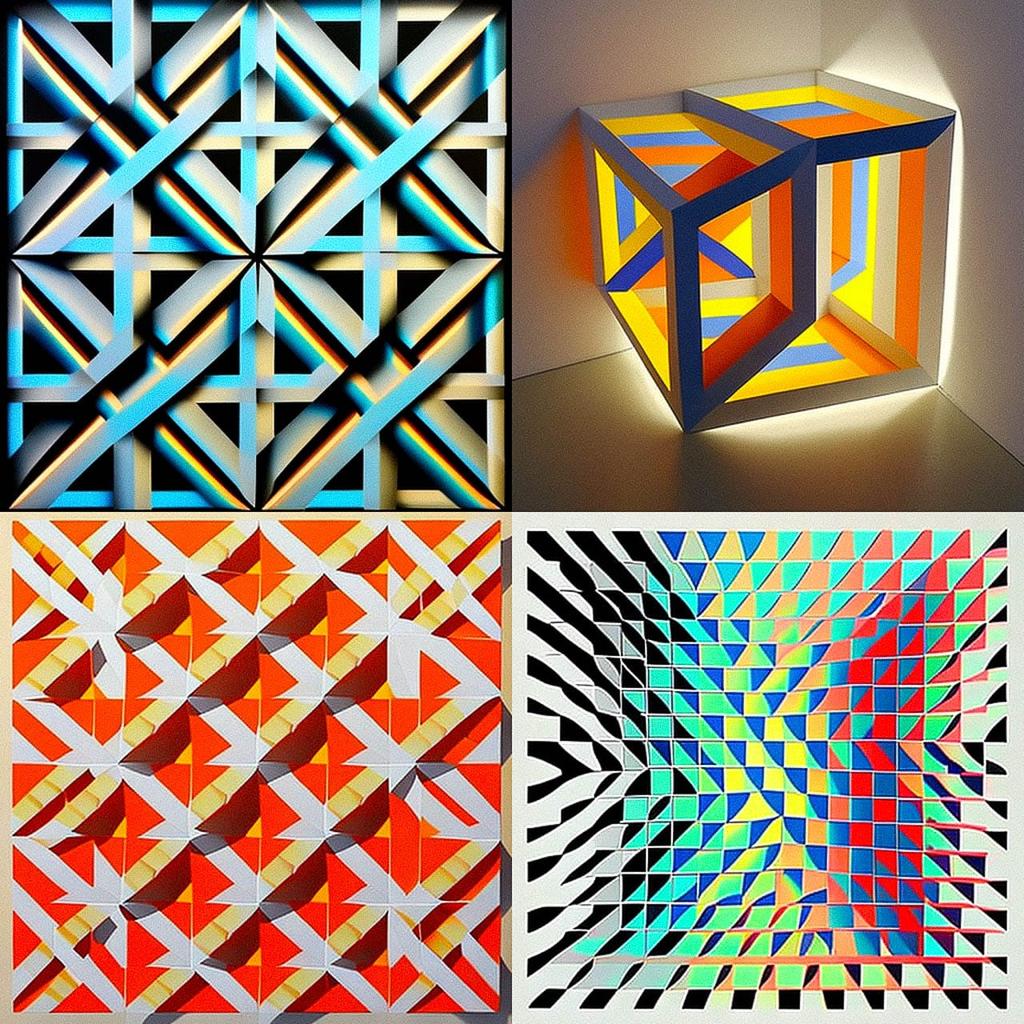 Francois Morellet style, Midjourney V4, render 1 of 4