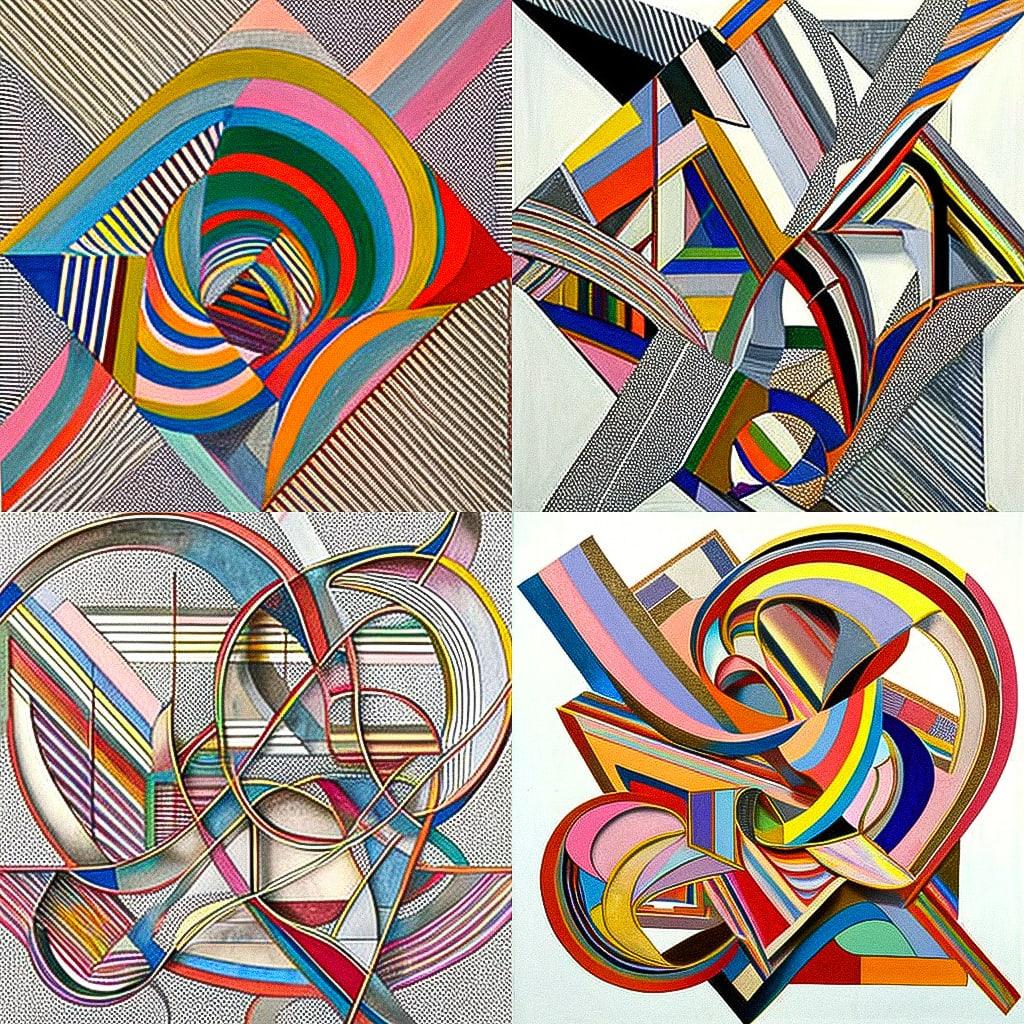 Frank Stella style, Midjourney V4, render 1 of 4