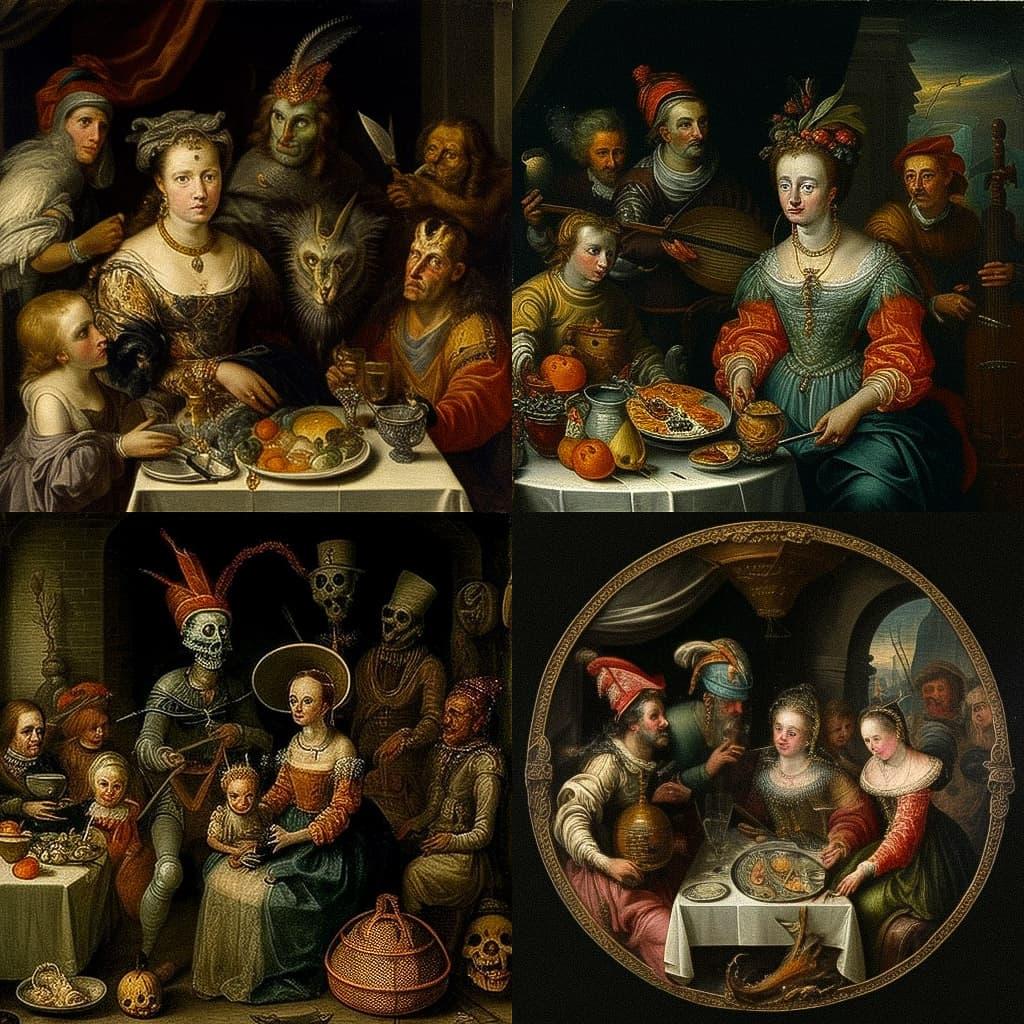 Frans Francken the Younger style, Midjourney V4, render 1 of 4