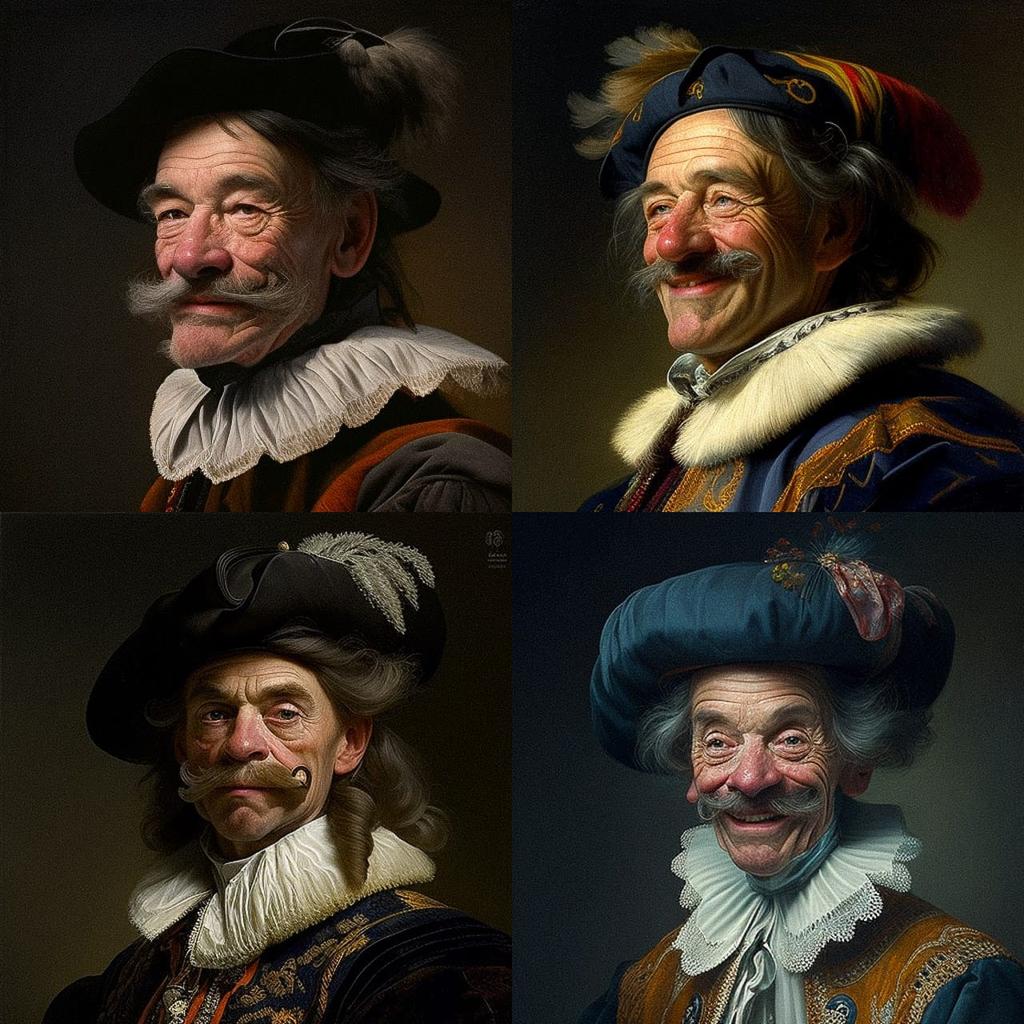 Frans Hals style, Midjourney V4, render 1 of 4