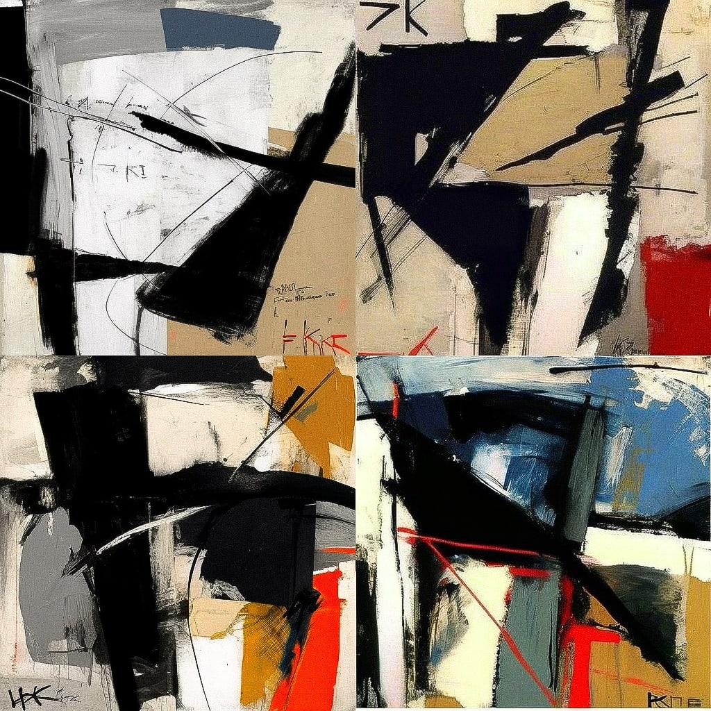 Franz Kline style, Midjourney V4, render 1 of 4