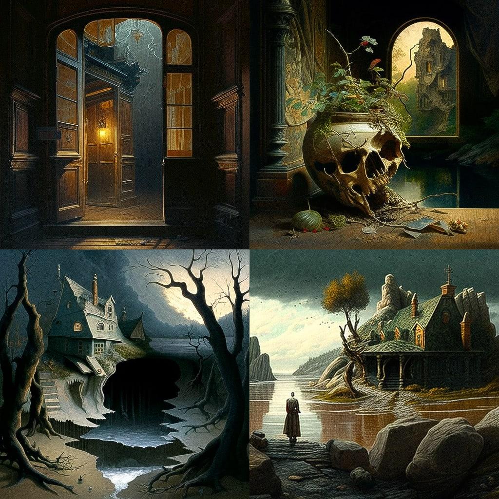 Franz Sedlacek style, Midjourney V4, render 1 of 4
