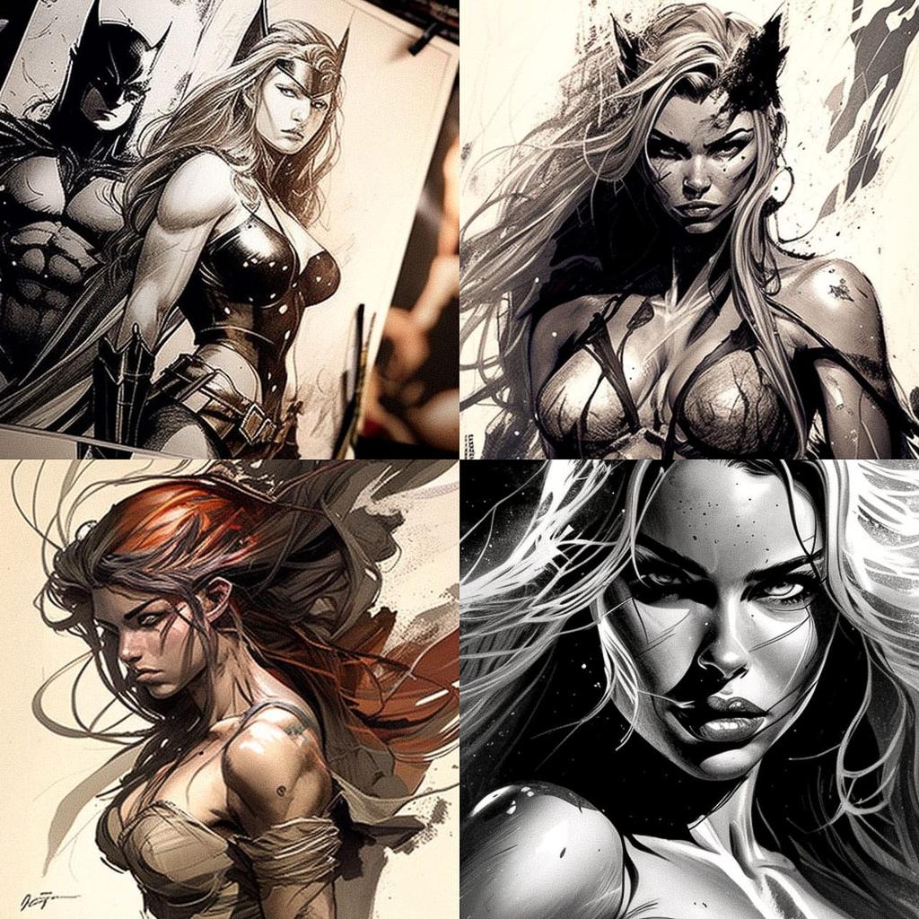 Fred Benes style, Midjourney V4, render 1 of 4