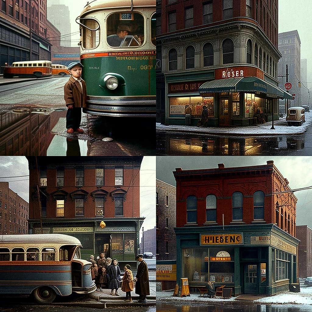 Fred Herzog style, Midjourney V4, render 1 of 4