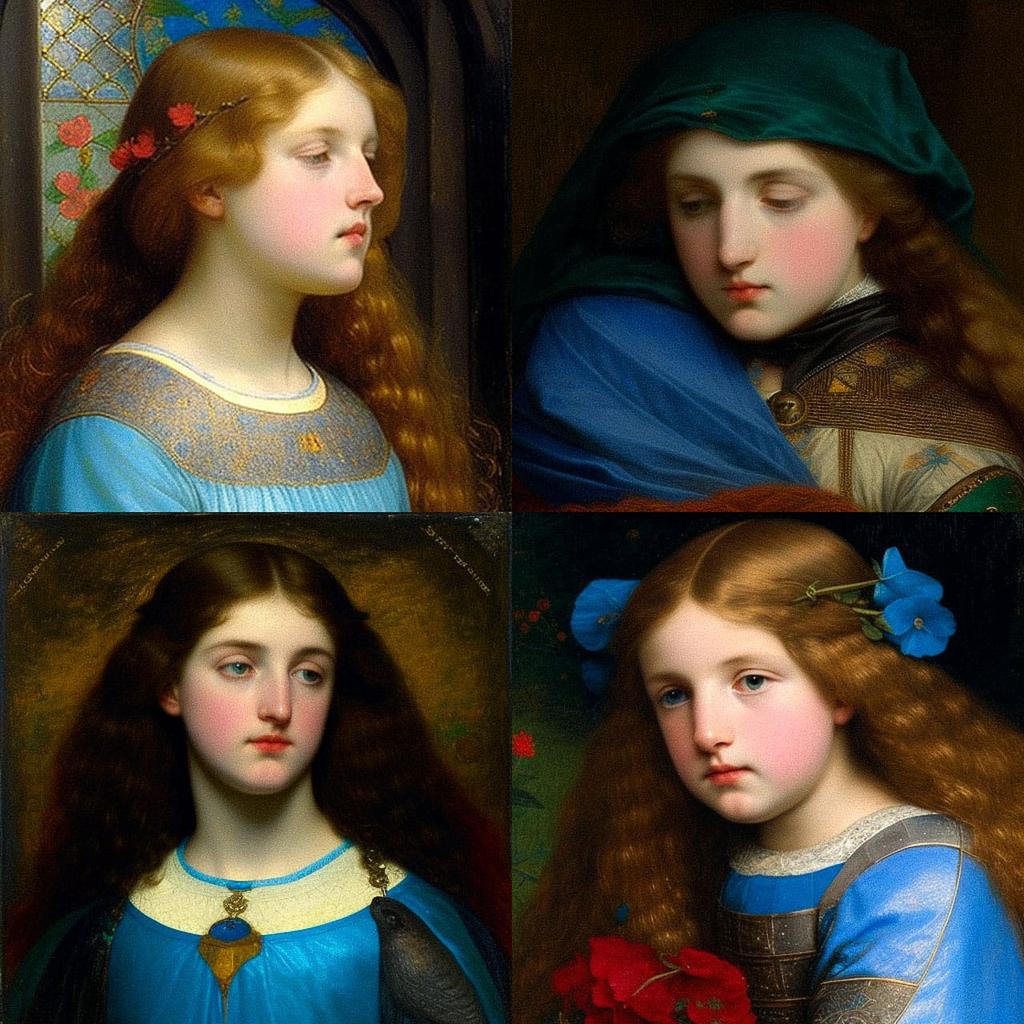 Frederic William Burton style, Midjourney V4, render 1 of 4