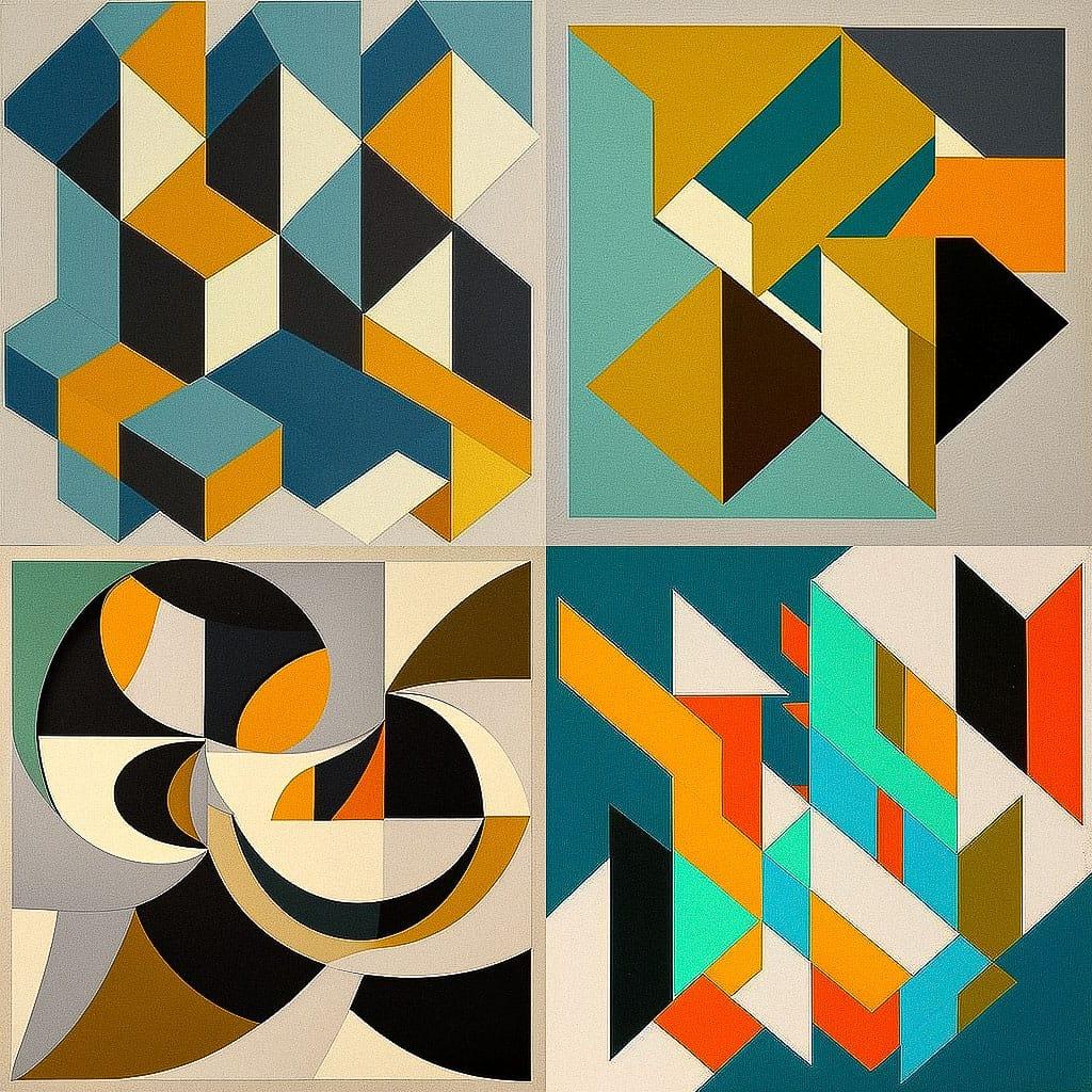 Frederick Hammersley style, Midjourney V4, render 1 of 4