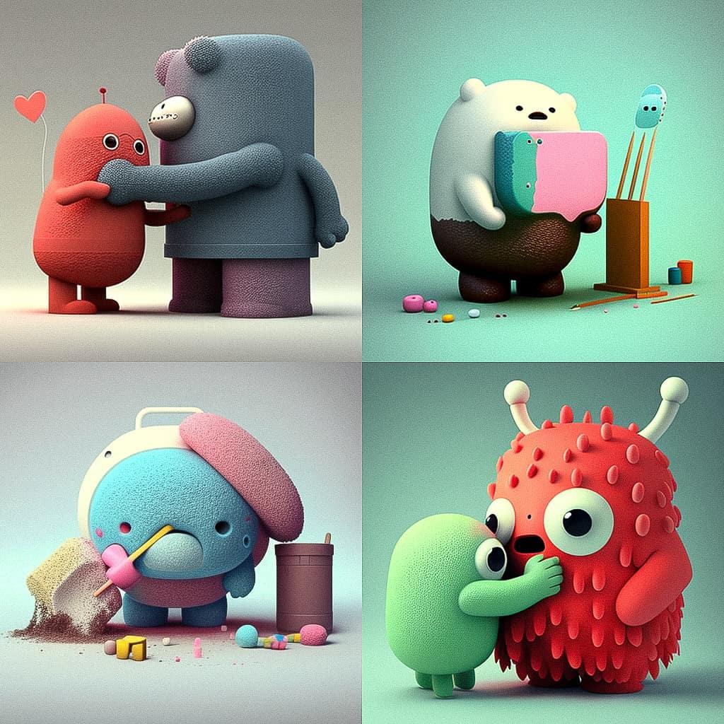 FriendsWithYou style, Midjourney V4, render 1 of 4
