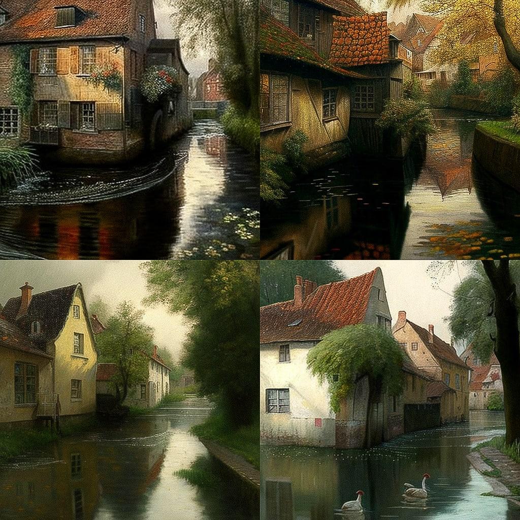 Frits Thaulow style, Midjourney V4, render 1 of 4