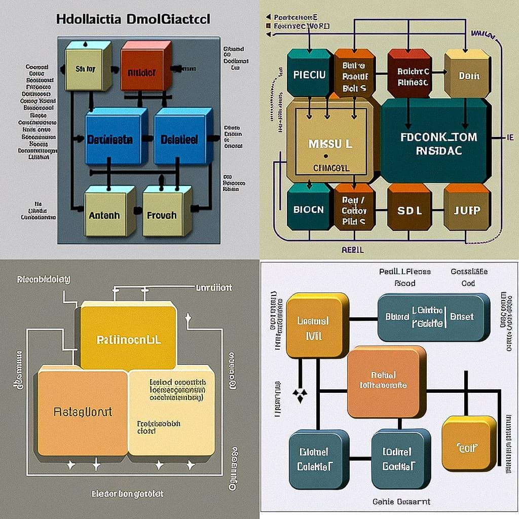 Functional block diagram style, Midjourney V4, render 1 of 4