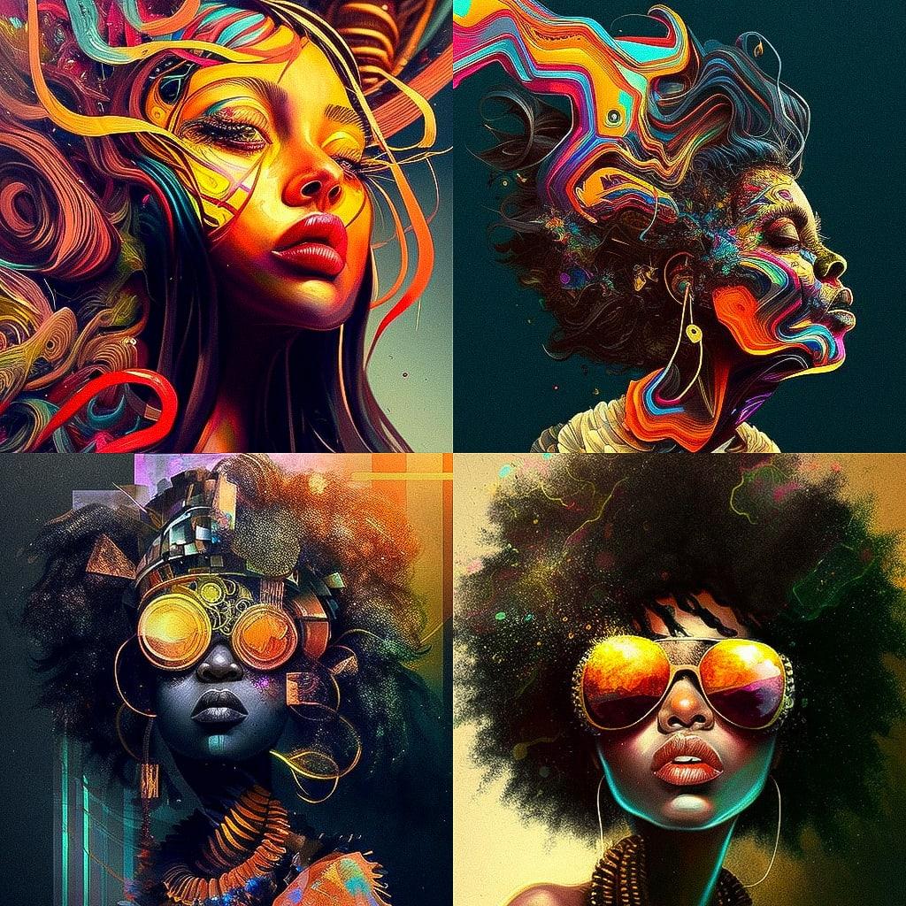 Funk art style, Midjourney V4, render 1 of 4