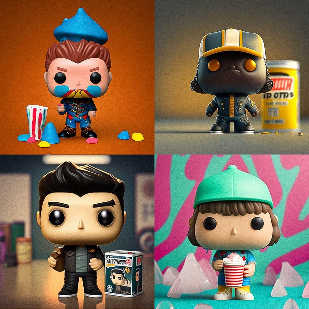 Funko Pop style, Midjourney V4, render 1 of 4
