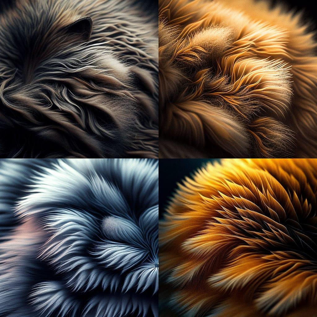 Furry texture style, Midjourney V4, render 1 of 4
