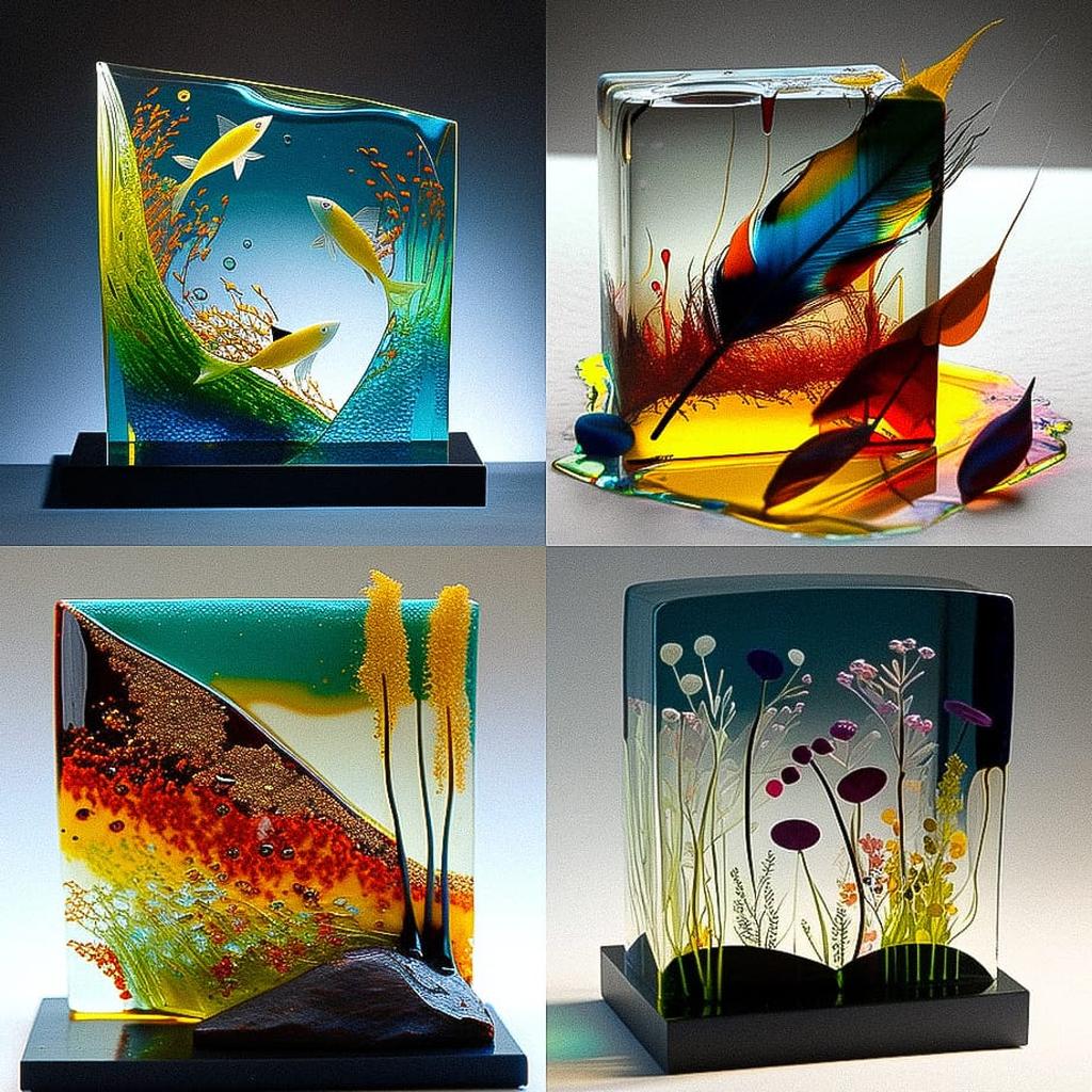 Fused glass style, Midjourney V4, render 1 of 4