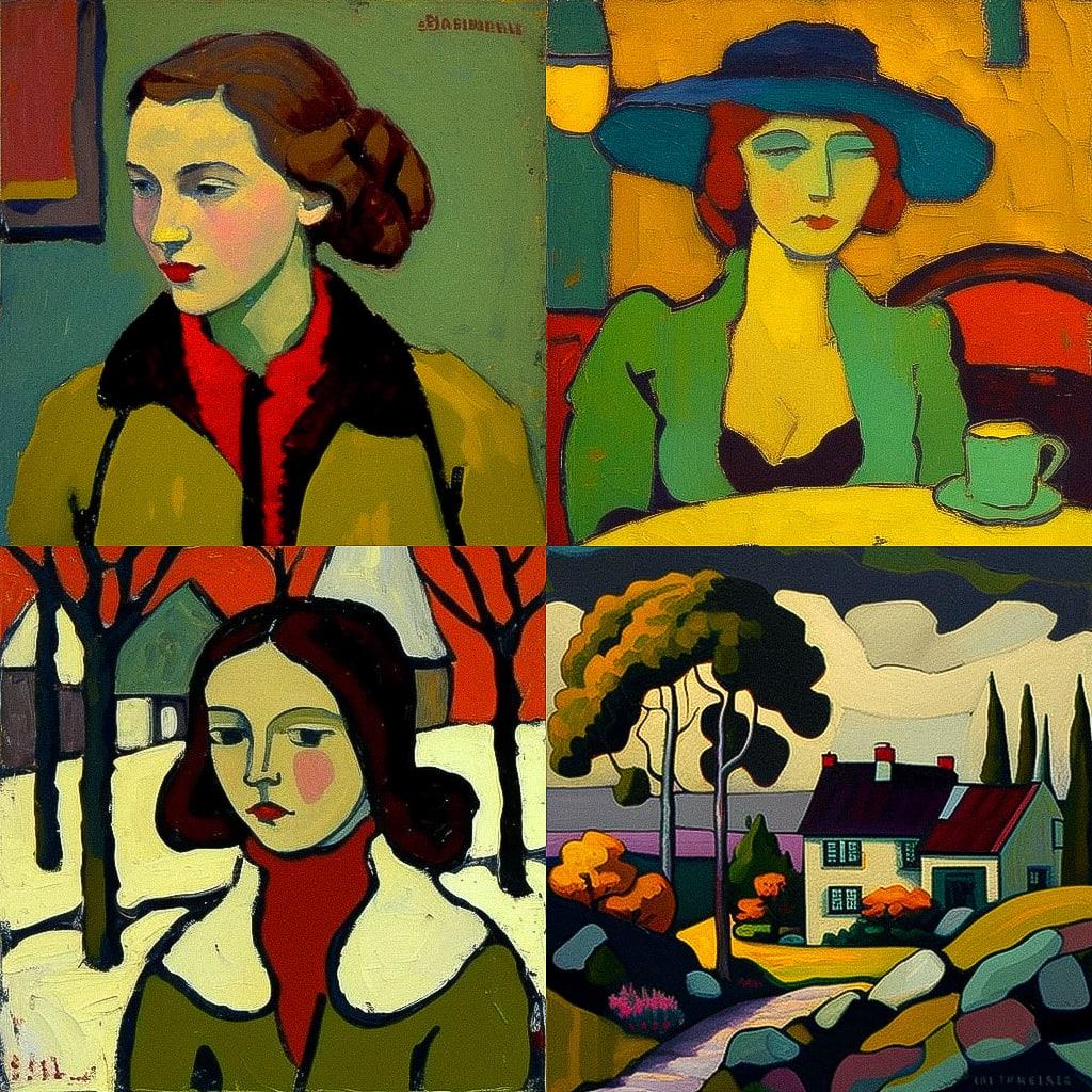 Gabriele Munter style, Midjourney V4, render 1 of 4