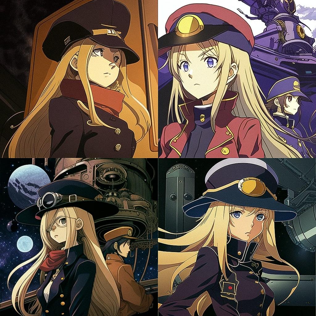 Galaxy Express 999 style, Midjourney V4, render 1 of 4