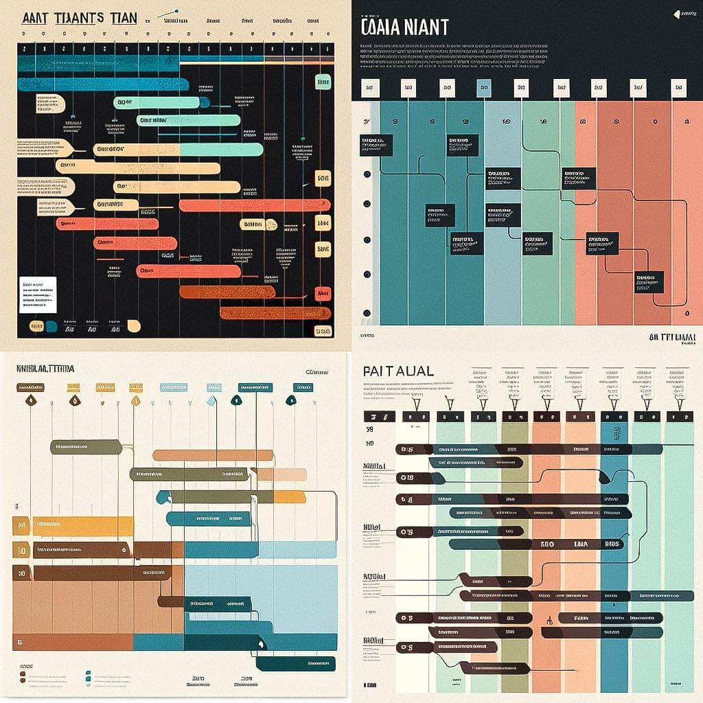 Gantt chart style, Midjourney V4, render 1 of 4