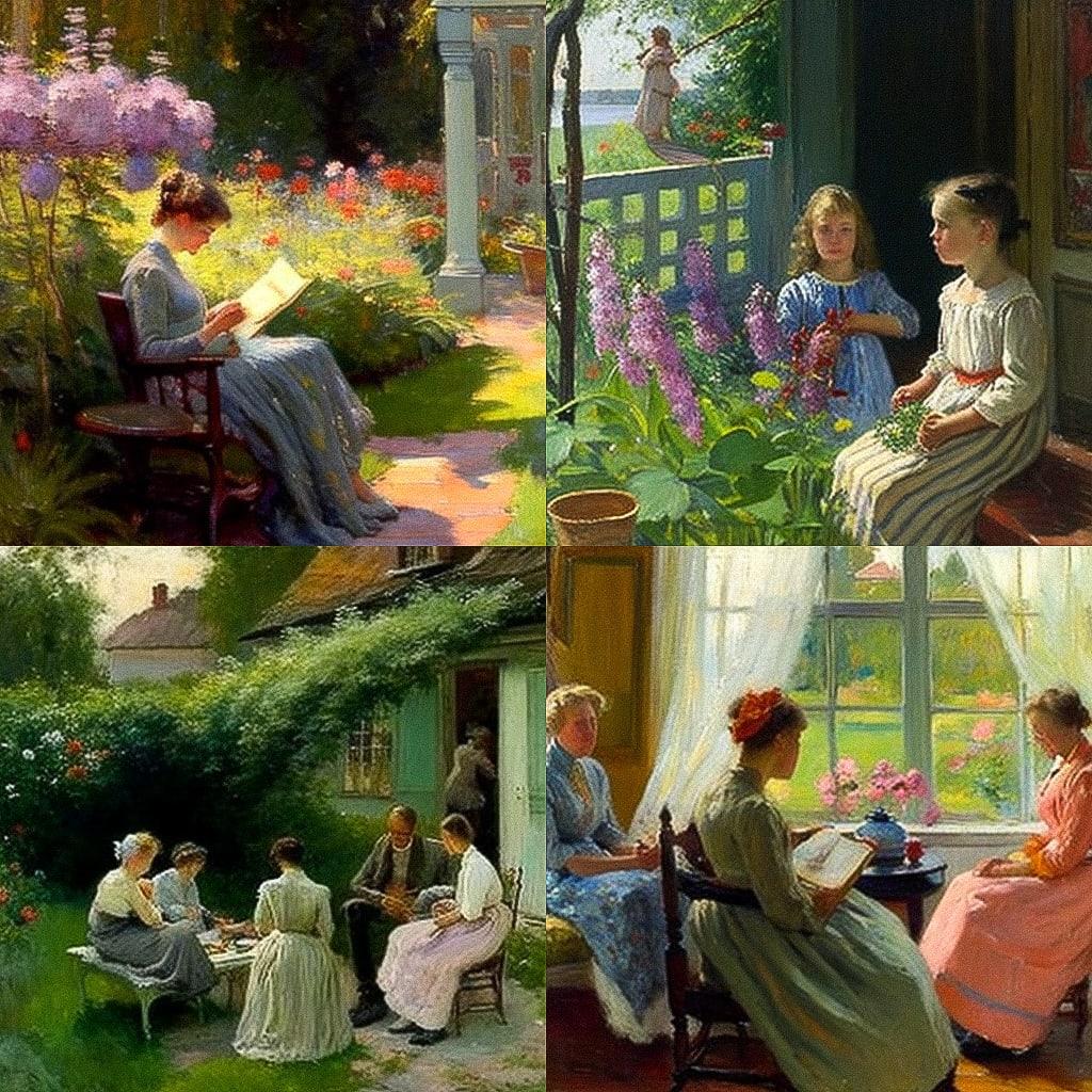 Gari Melchers style, Midjourney V4, render 1 of 4