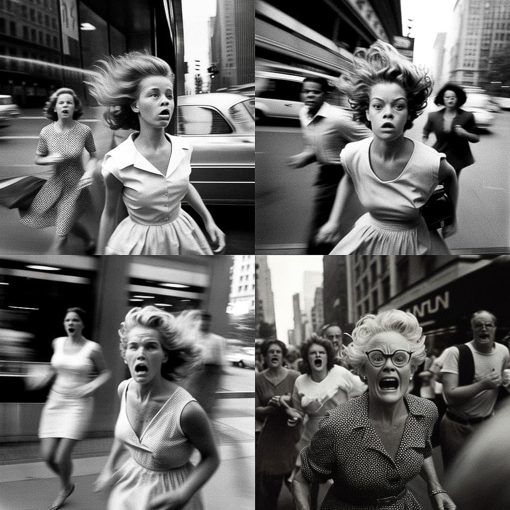 Garry Winogrand style, Midjourney V4, render 1 of 4
