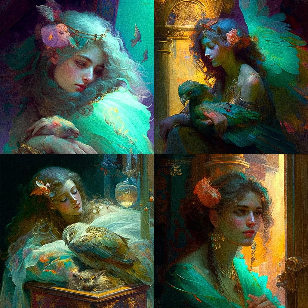 Gaston Bussiere style, Midjourney V4, render 1 of 4