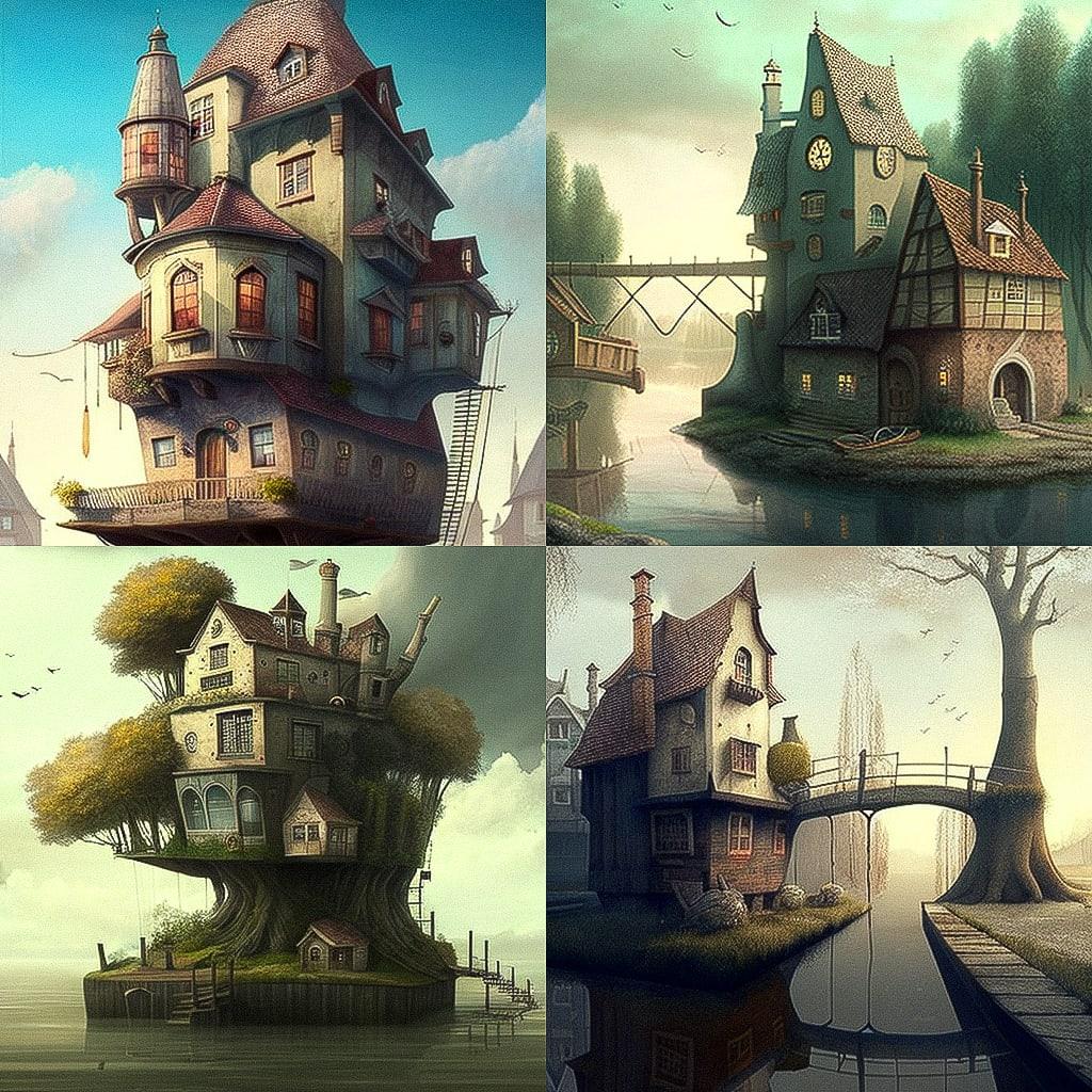 Gediminas Pranckevicius style, Midjourney V4, render 1 of 4