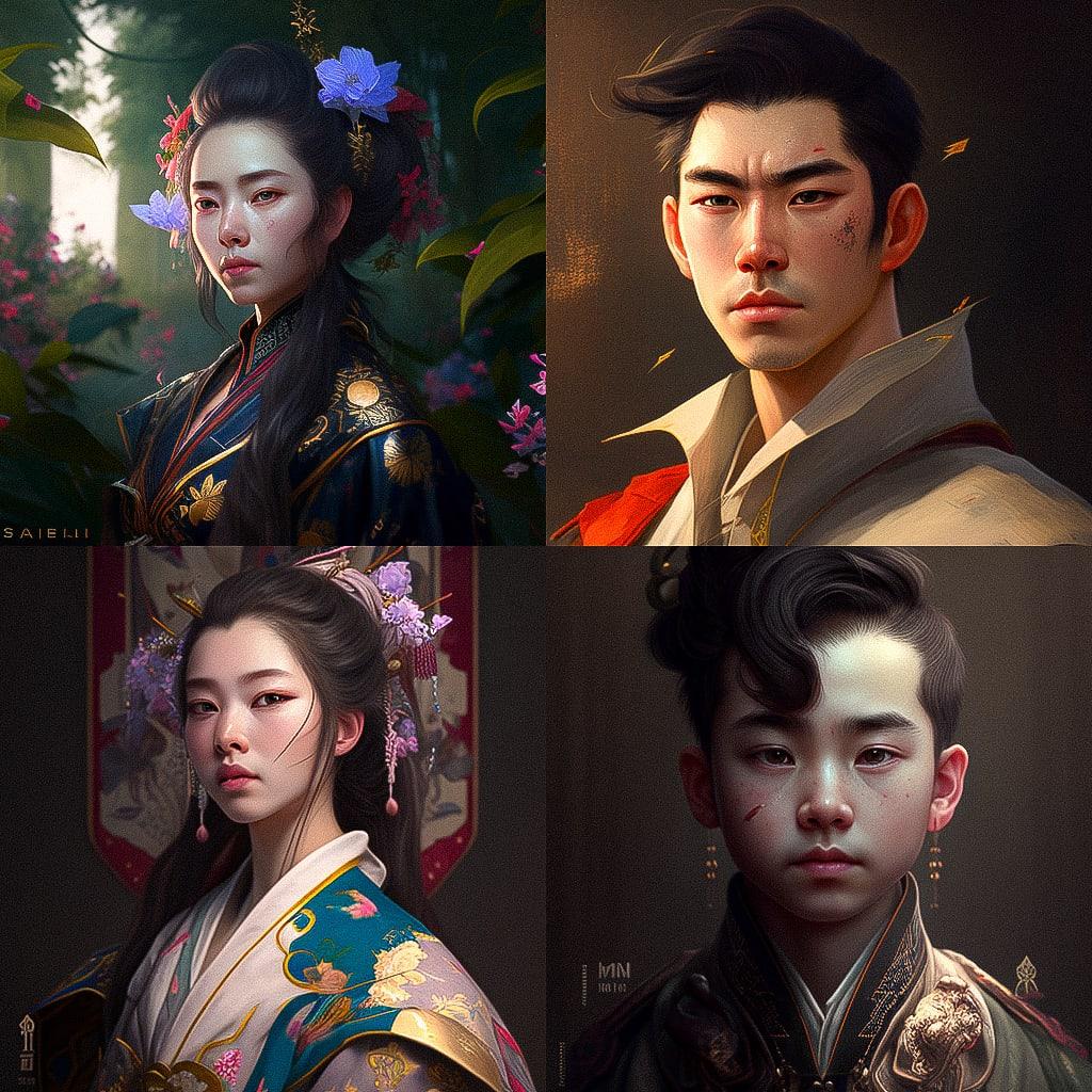 Genshin style, Midjourney V4, render 1 of 4