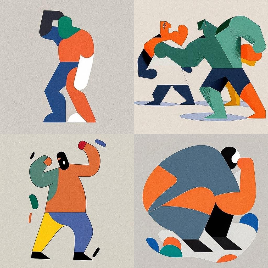 Geoff McFetridge style, Midjourney V4, render 1 of 4