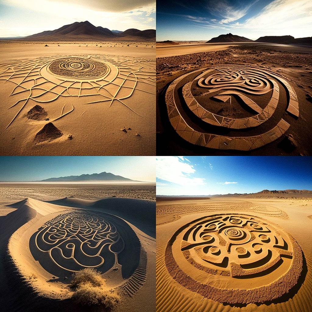 Geoglyph style, Midjourney V4, render 1 of 4