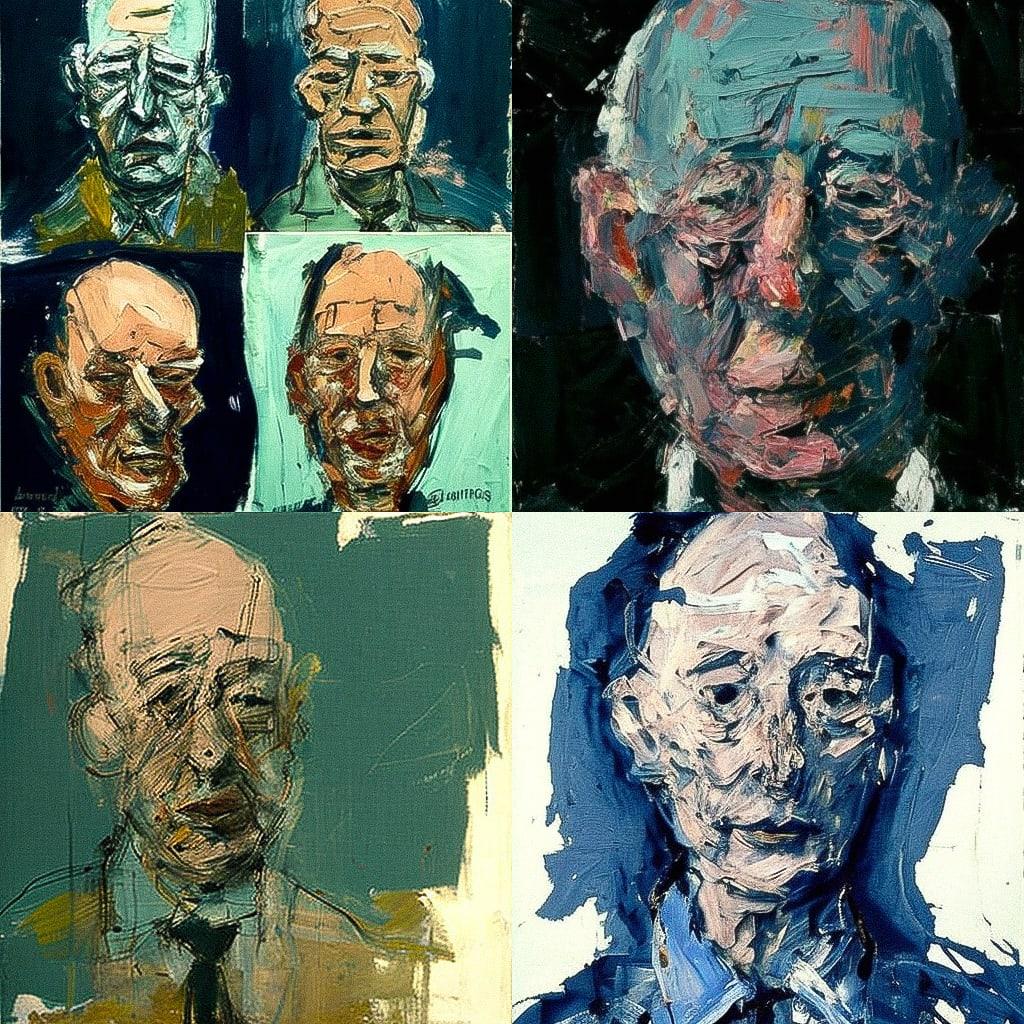 Georg Baselitz style, Midjourney V4, render 1 of 4