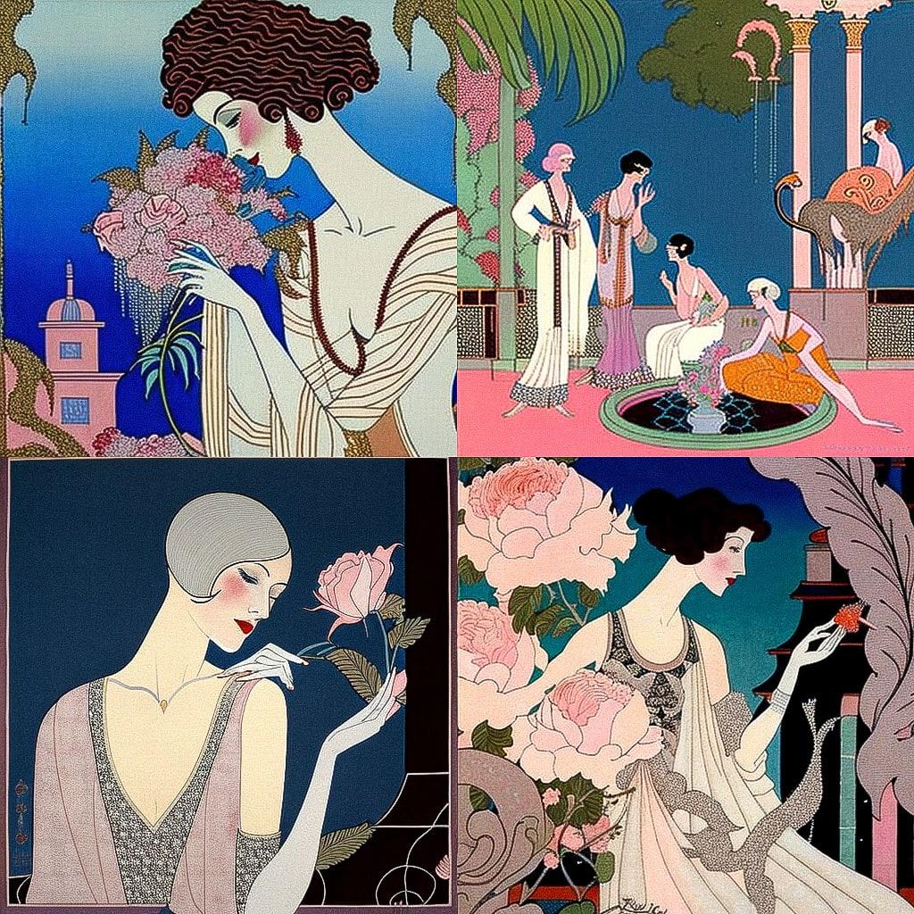 George Barbier style, Midjourney V4, render 1 of 4
