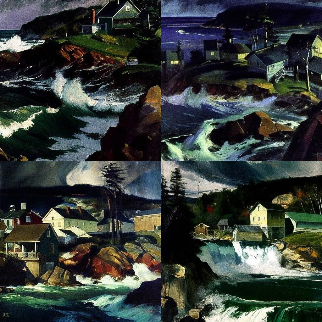 George Bellows style, Midjourney V4, render 1 of 4