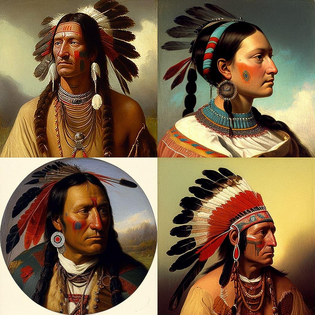 George Catlin style, Midjourney V4, render 1 of 4