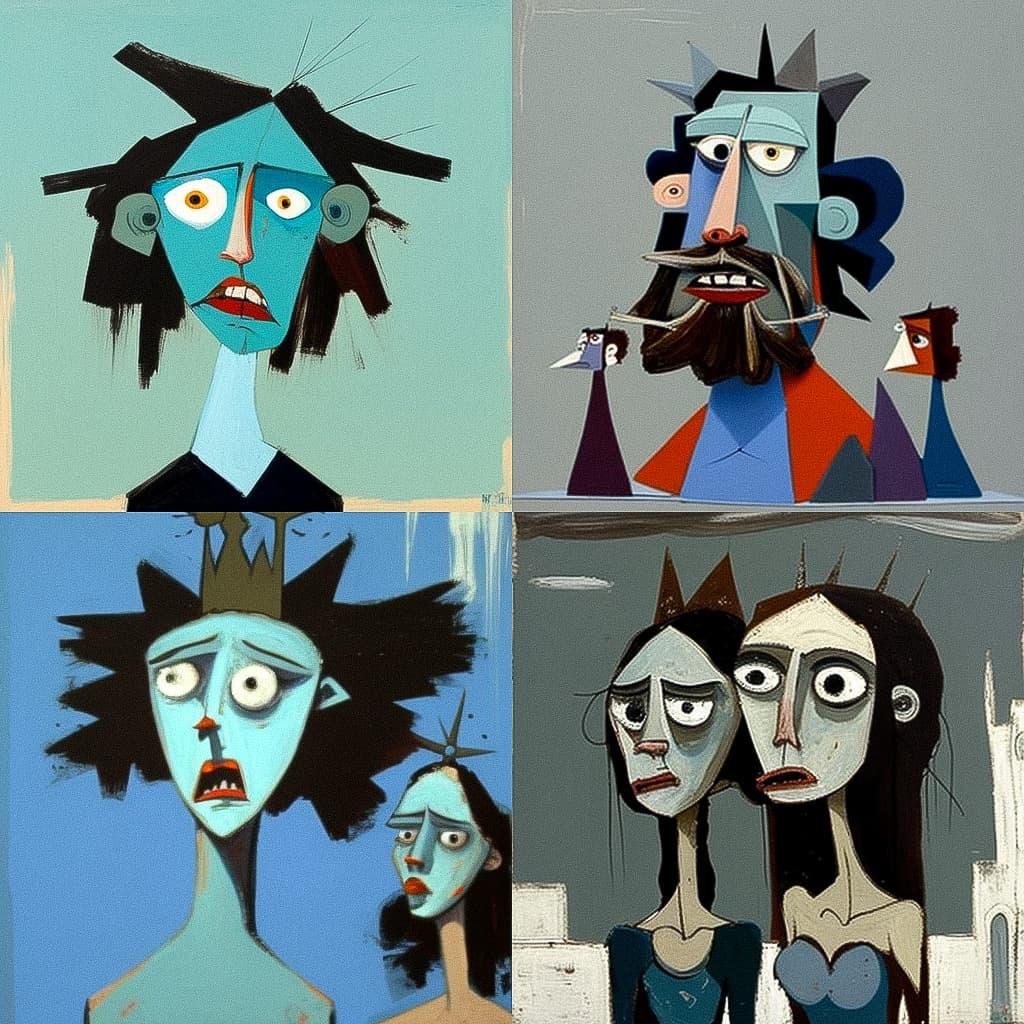 George Condo style, Midjourney V4, render 1 of 4