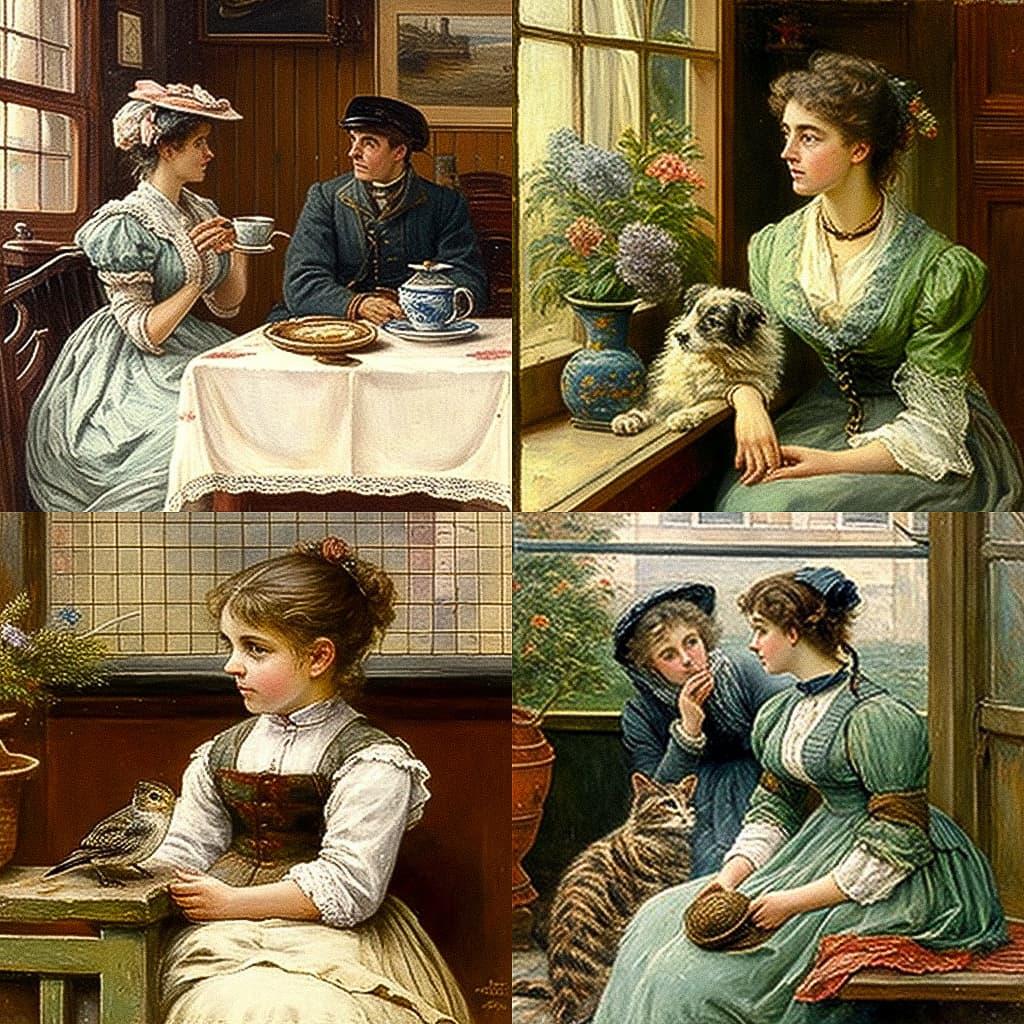 George Goodwin Kilburne style, Midjourney V4, render 1 of 4