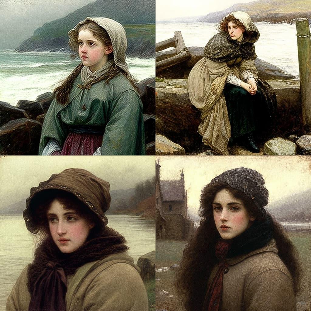 George Henry Boughton style, Midjourney V4, render 1 of 4