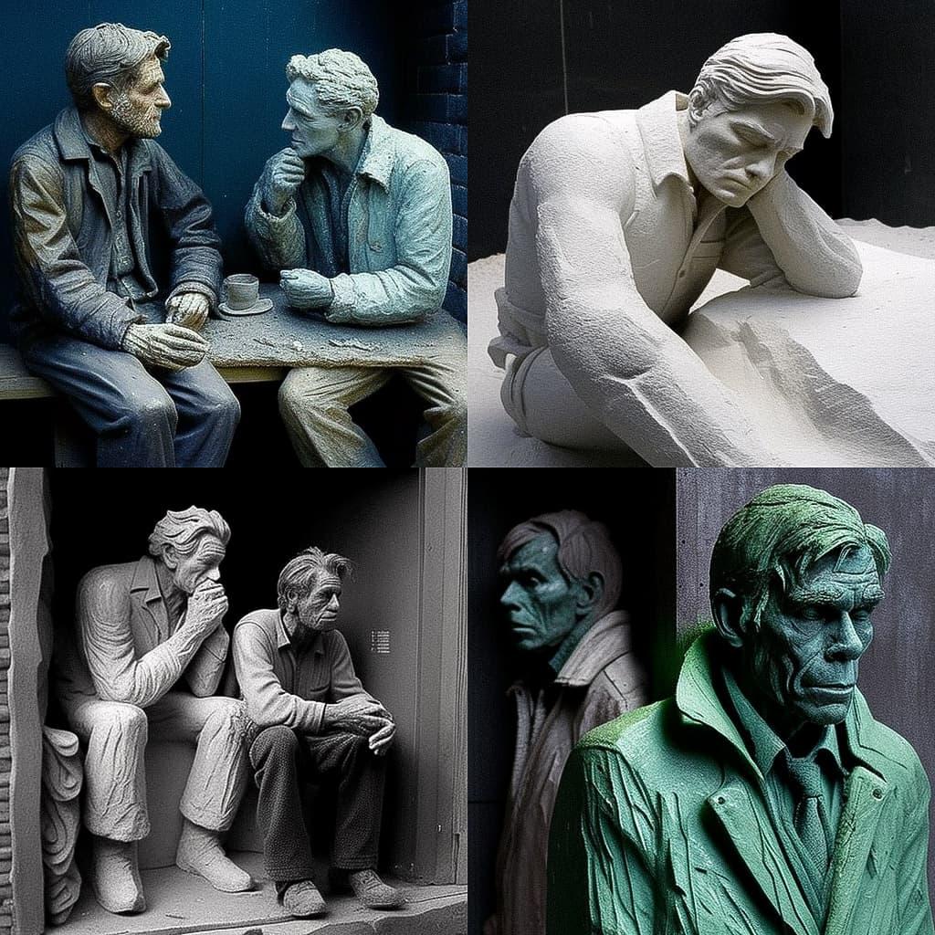 George Segal style, Midjourney V4, render 1 of 4