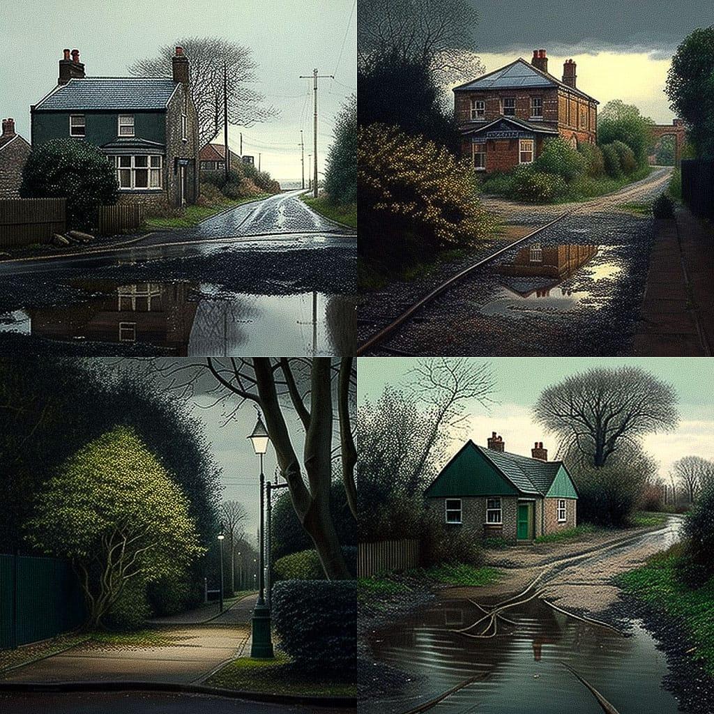 George Shaw style, Midjourney V4, render 1 of 4