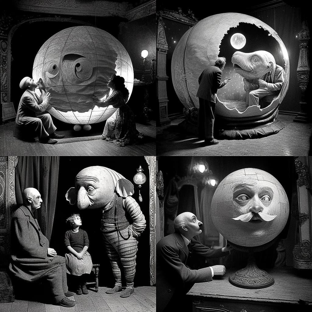 Georges Melies style, Midjourney V4, render 1 of 4