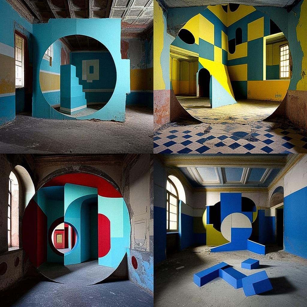 Georges Rousse style, Midjourney V4, render 1 of 4